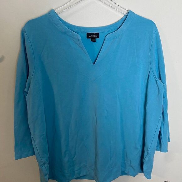 J Jill Wearever 3/4 Sleeve Split V Top XL - Picture 1 of 4